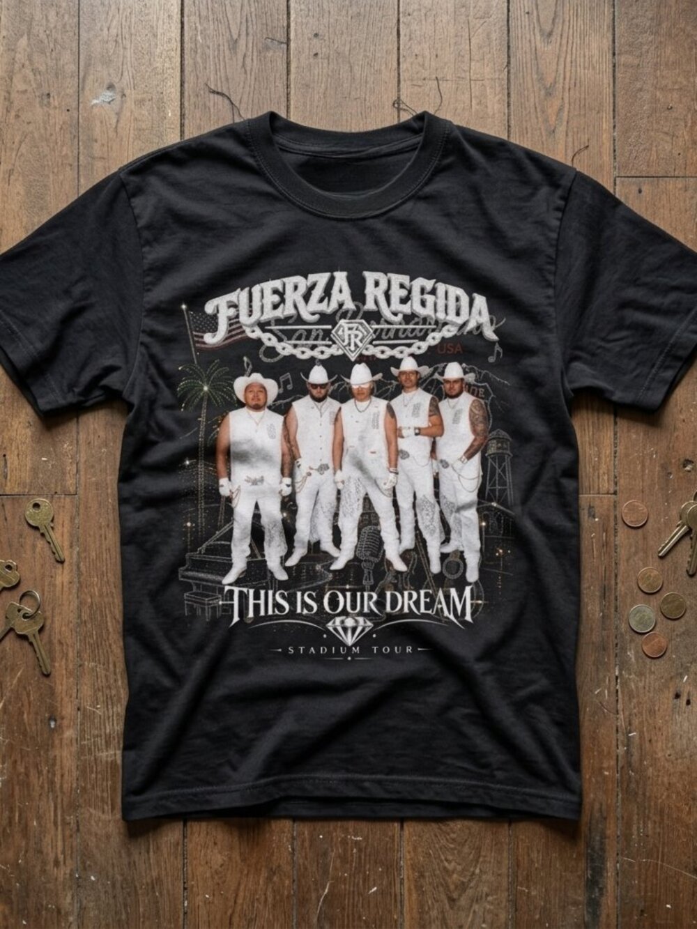Fuerza Regida This Is Our Dream Stadium Tour Vintage Band Graphic Tee